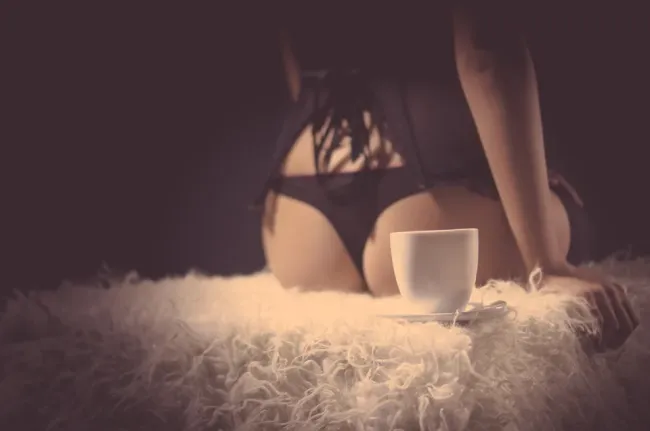 утренний кофе с булочками., 