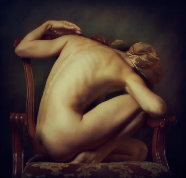 Атлетически сложенная модель., спина