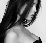 Ню #ложбинка #секси #брюнетки #ЧерноБелое, Черно белое, Брюнетки